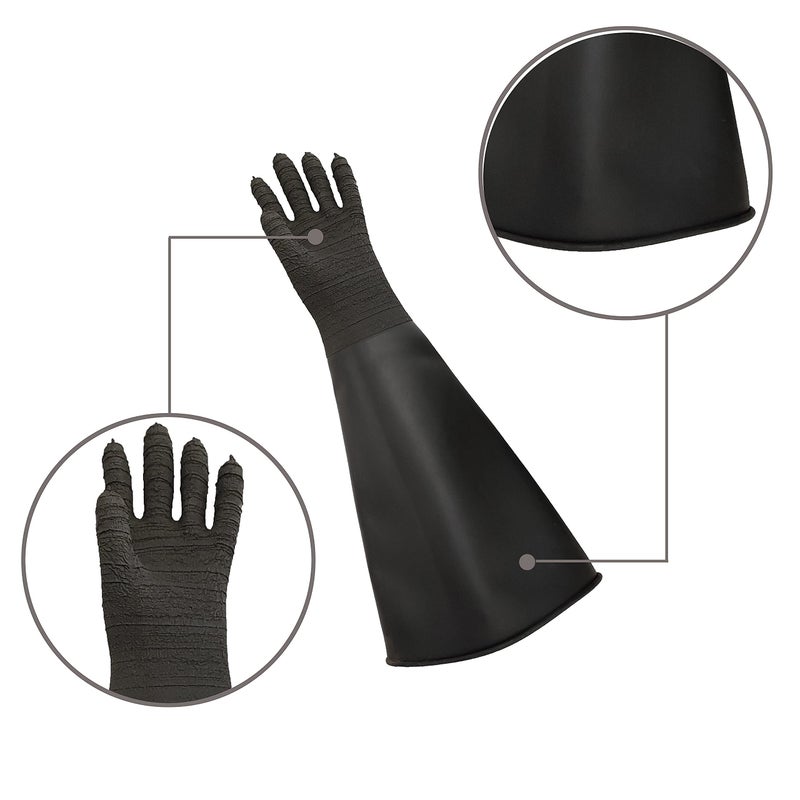 HOLDWIN Heavy Duty Sandblasting Gloves - 24.8" Striped Rubber Gloves for Sandblaster Protection - Image 4